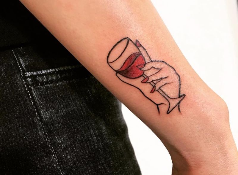 cool wine tattoo