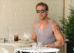 Actor Ryan Gosling has lunch at Feels Restaurant in NoHo, NYC