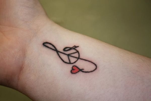 Musical notes tattoo