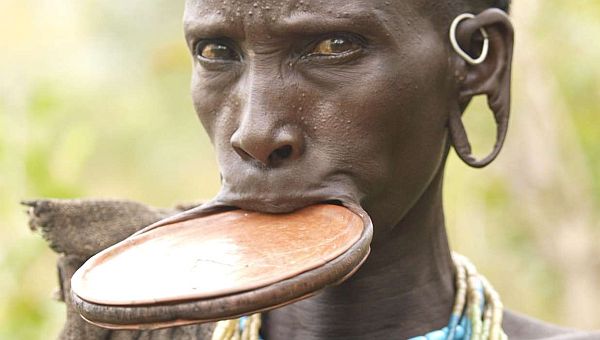 Lip plate is popular in the culture of an African tribe