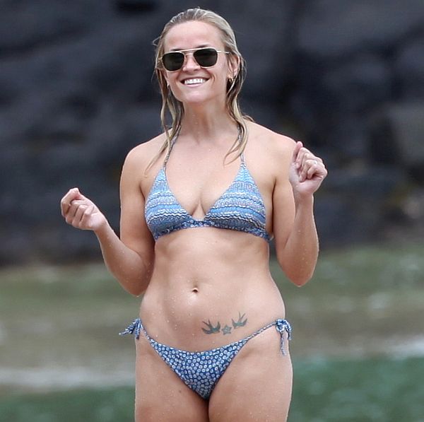 EXCLUSIVE:  Reese Witherspoon Shows Off New Tattoo in Bikini in Hawaii
