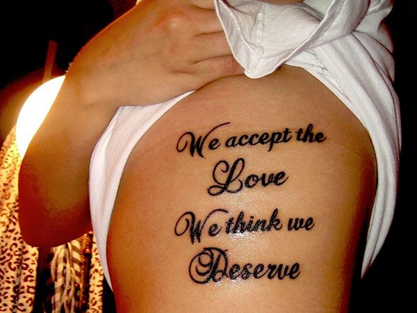 Stylish quotes on rib side