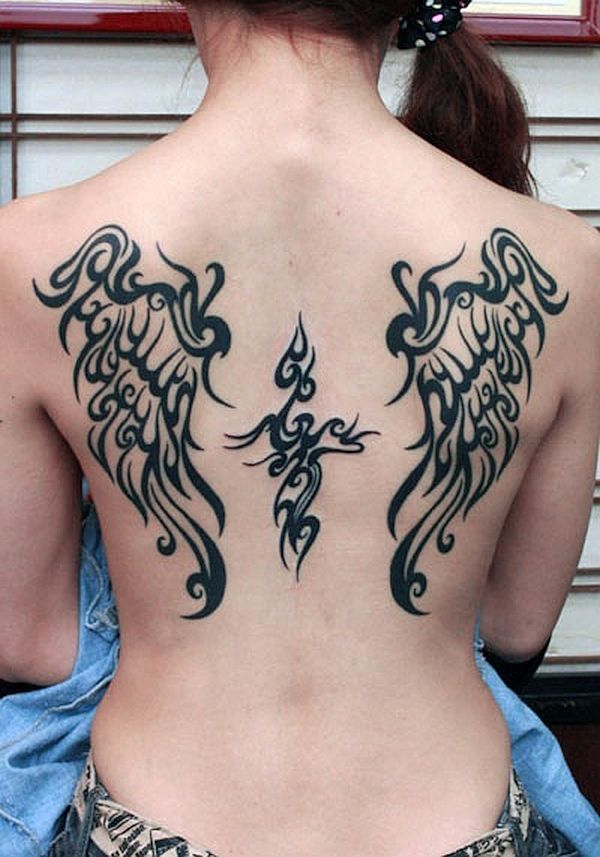 Tribal wings tattoo