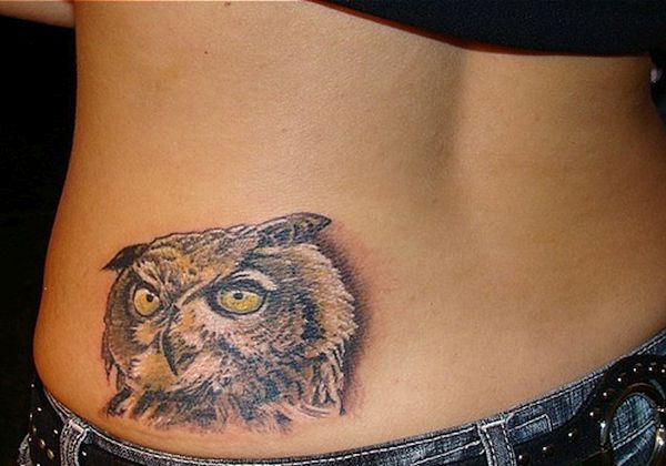 Owl face tattoos