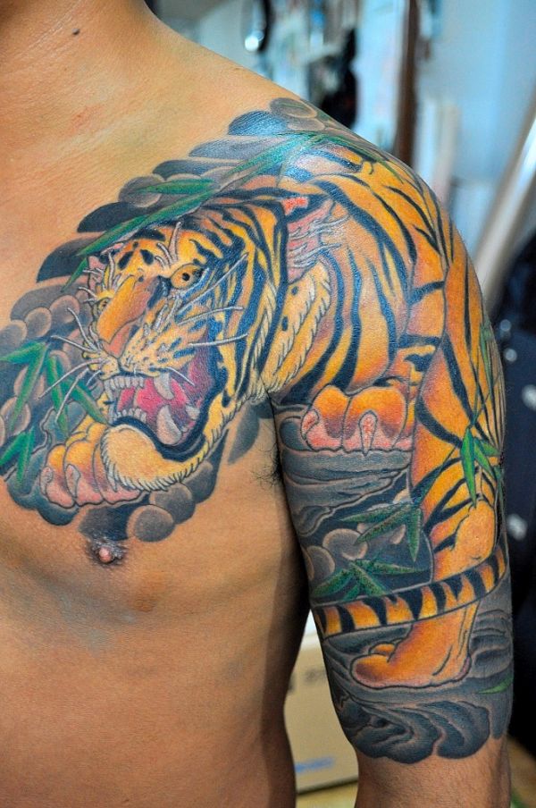 Tiger Half Sleeve Tattoo