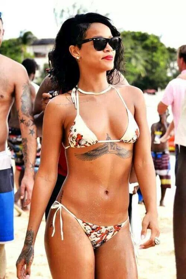 Rihanna’s recent tattoo on her ribs of an Egyptian Goddess