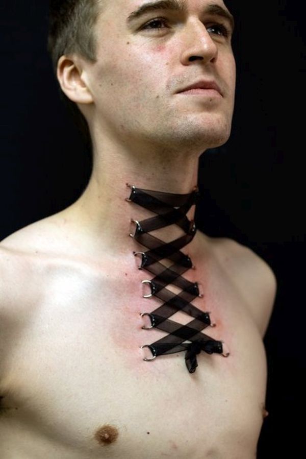 Corset piercing on neck